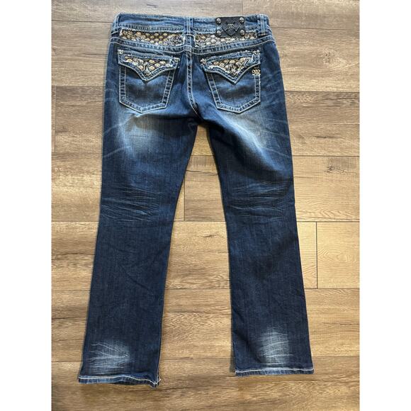 Miss‎ Me Boot Cut Jeans Thick Stich Low Rise Size 32 - Picture 5 of 8